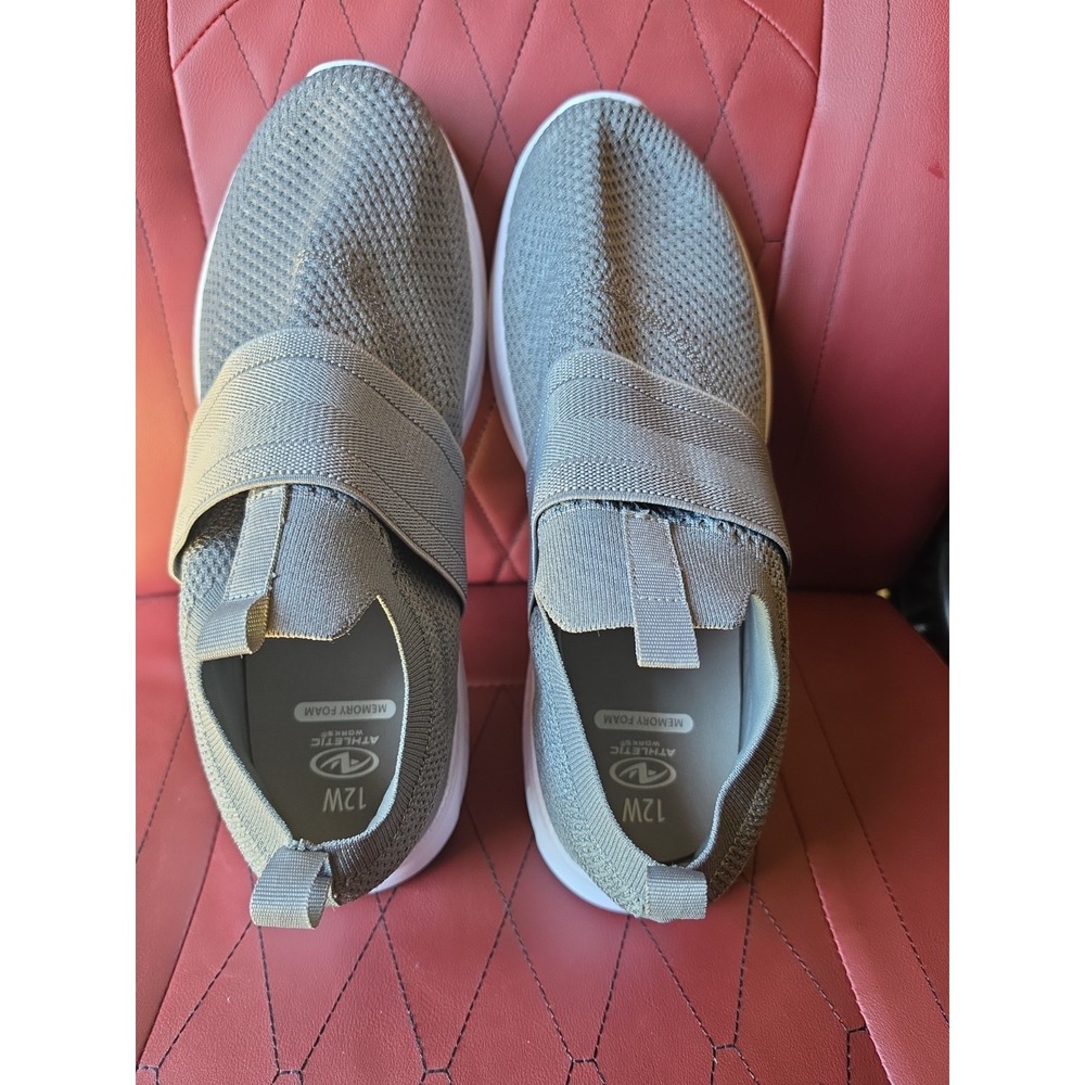 Athletic Works Mens Slip On Sneakers Memory Foam Walking Shoes New Size 12